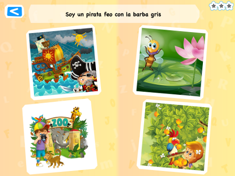 Yo leo ofrece diferentes niveles de lectura comprensiva, en esta imagen veis el más sencillo de todos.