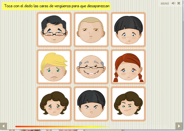 Desapareciendo caras. Ejemplo de actividad con dibujos. 