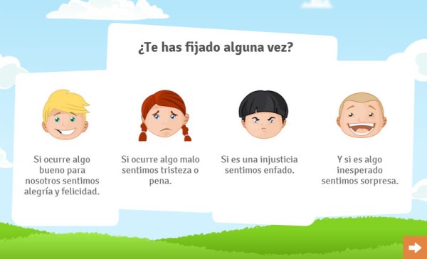 Presentación de las emociones disponibles. Presentation of the emotions available.