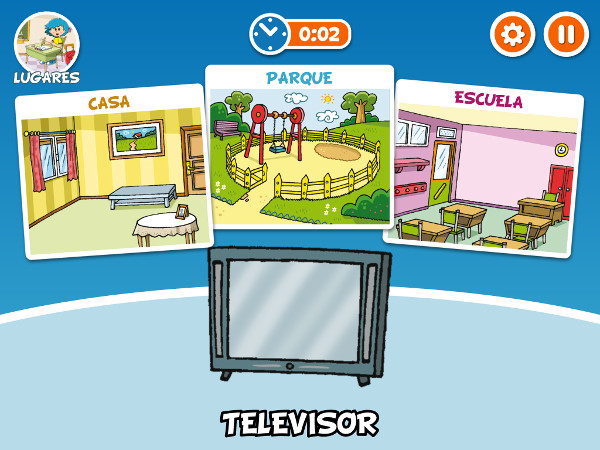 ¿En qué lugar van los objetos? ¿Casa, parque o escuela?